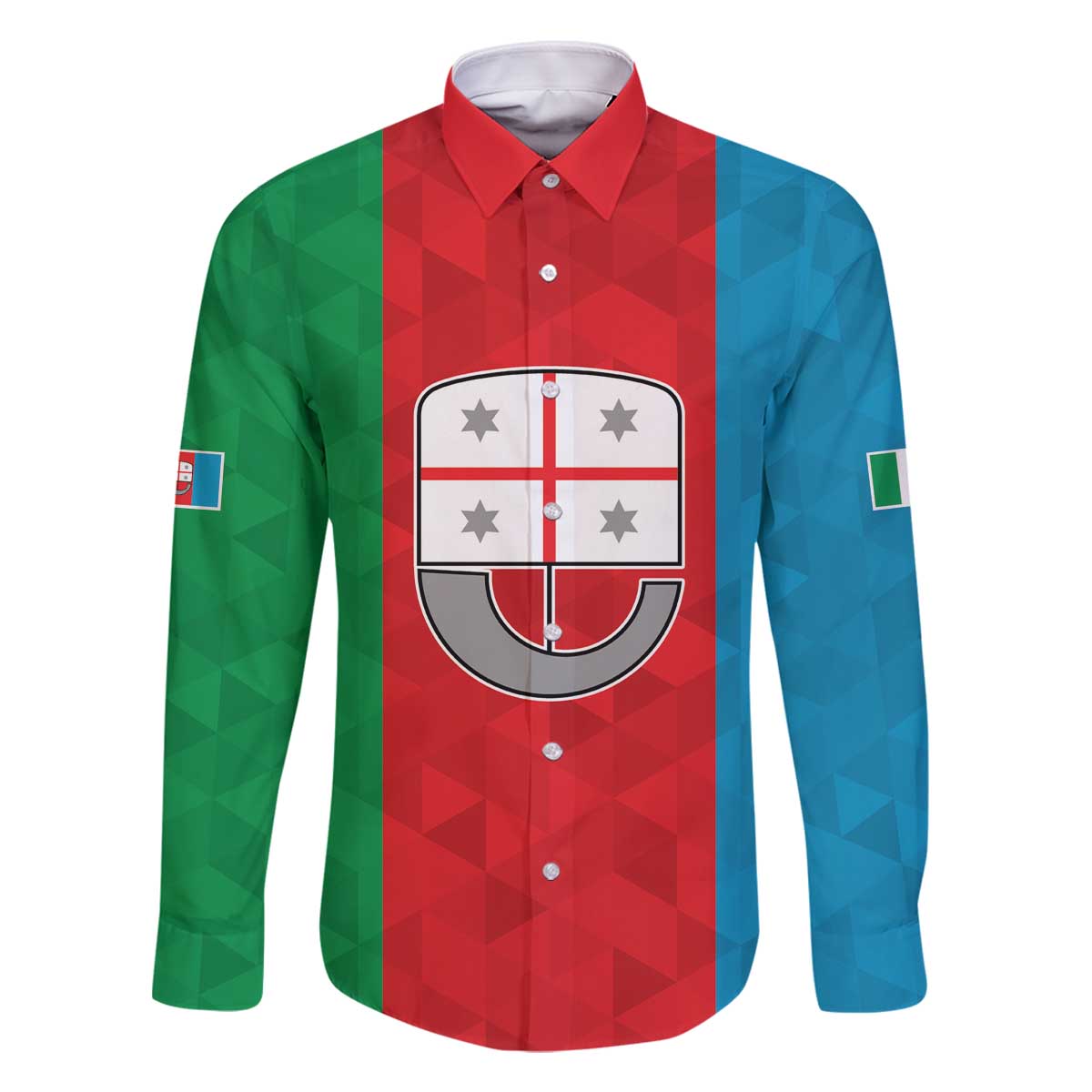 Personalized Italy Liguria Family Matching Off The Shoulder Long Sleeve Dress and Hawaiian Shirt Inspiration Flags Style