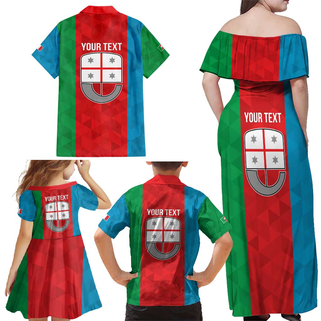 Personalized Italy Liguria Family Matching Off Shoulder Maxi Dress and Hawaiian Shirt Inspiration Flags Style