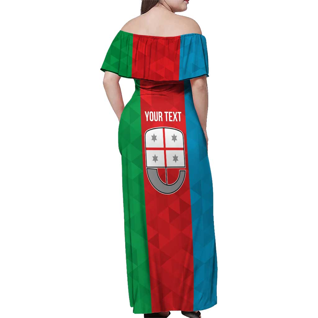 Personalized Italy Liguria Family Matching Off Shoulder Maxi Dress and Hawaiian Shirt Inspiration Flags Style
