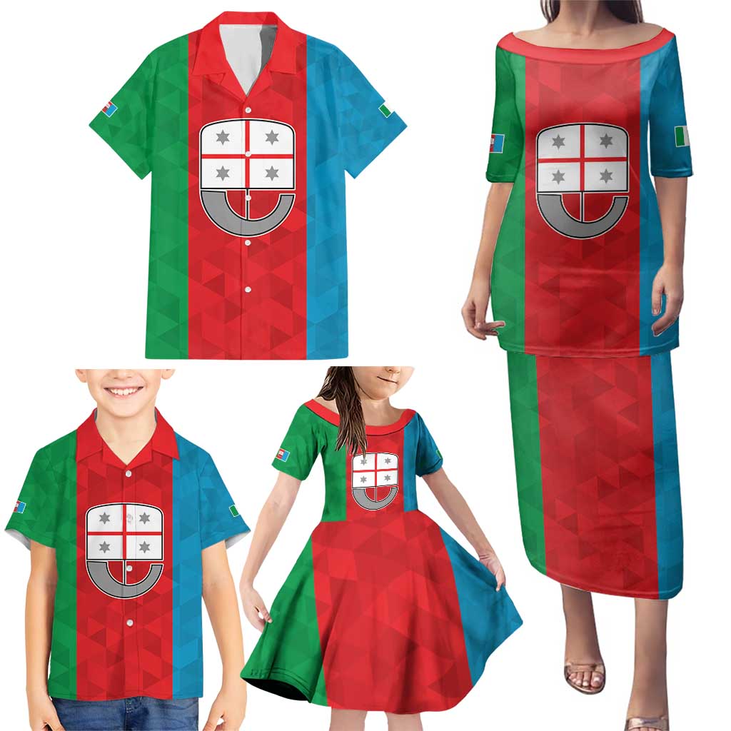 Personalized Italy Liguria Family Matching Puletasi and Hawaiian Shirt Inspiration Flags Style