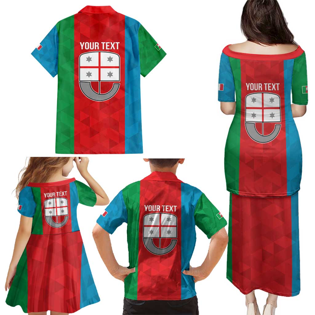 Personalized Italy Liguria Family Matching Puletasi and Hawaiian Shirt Inspiration Flags Style