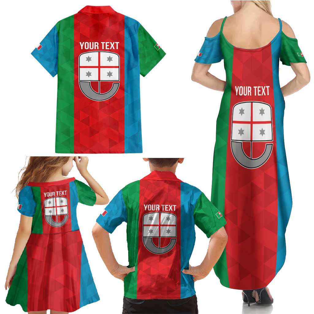 Personalized Italy Liguria Family Matching Summer Maxi Dress and Hawaiian Shirt Inspiration Flags Style