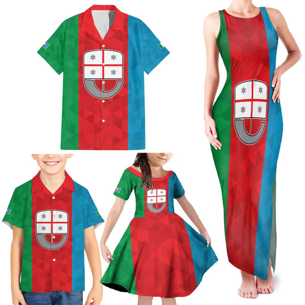 Personalized Italy Liguria Family Matching Tank Maxi Dress and Hawaiian Shirt Inspiration Flags Style