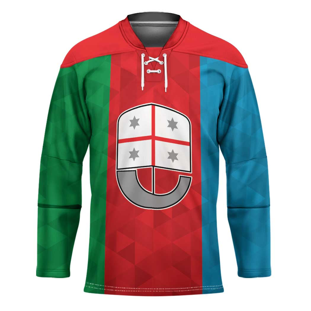 Personalized Italy Liguria Hockey Jersey Inspiration Flags Style - Wonder Print Shop