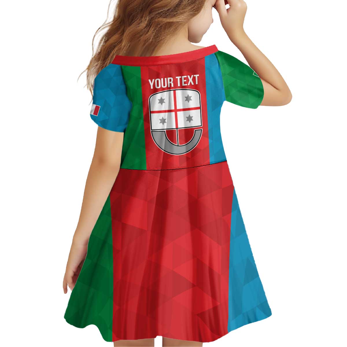 Personalized Italy Liguria Kid Short Sleeve Dress Inspiration Flags Style