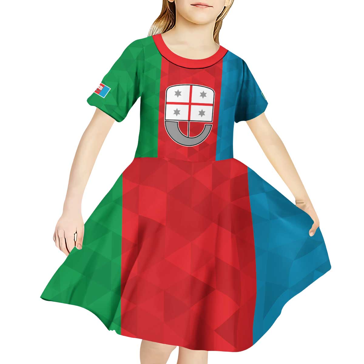 Personalized Italy Liguria Kid Short Sleeve Dress Inspiration Flags Style