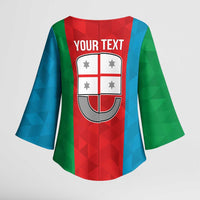 Personalized Italy Liguria Kimono Sleeve Blouse Inspiration Flags Style - Wonder Print Shop