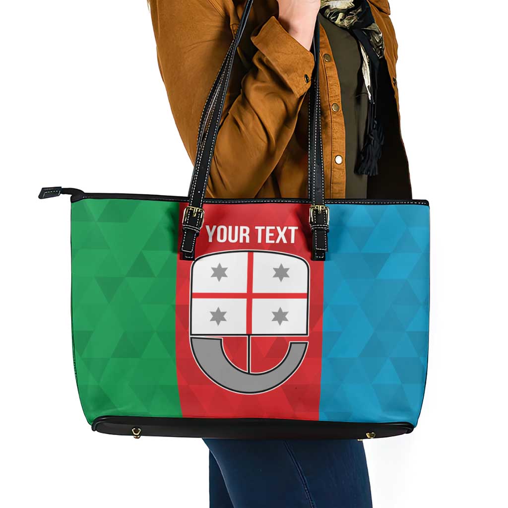 Personalized Italy Liguria Leather Tote Bag Inspiration Flags Style