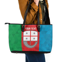 Personalized Italy Liguria Leather Tote Bag Inspiration Flags Style
