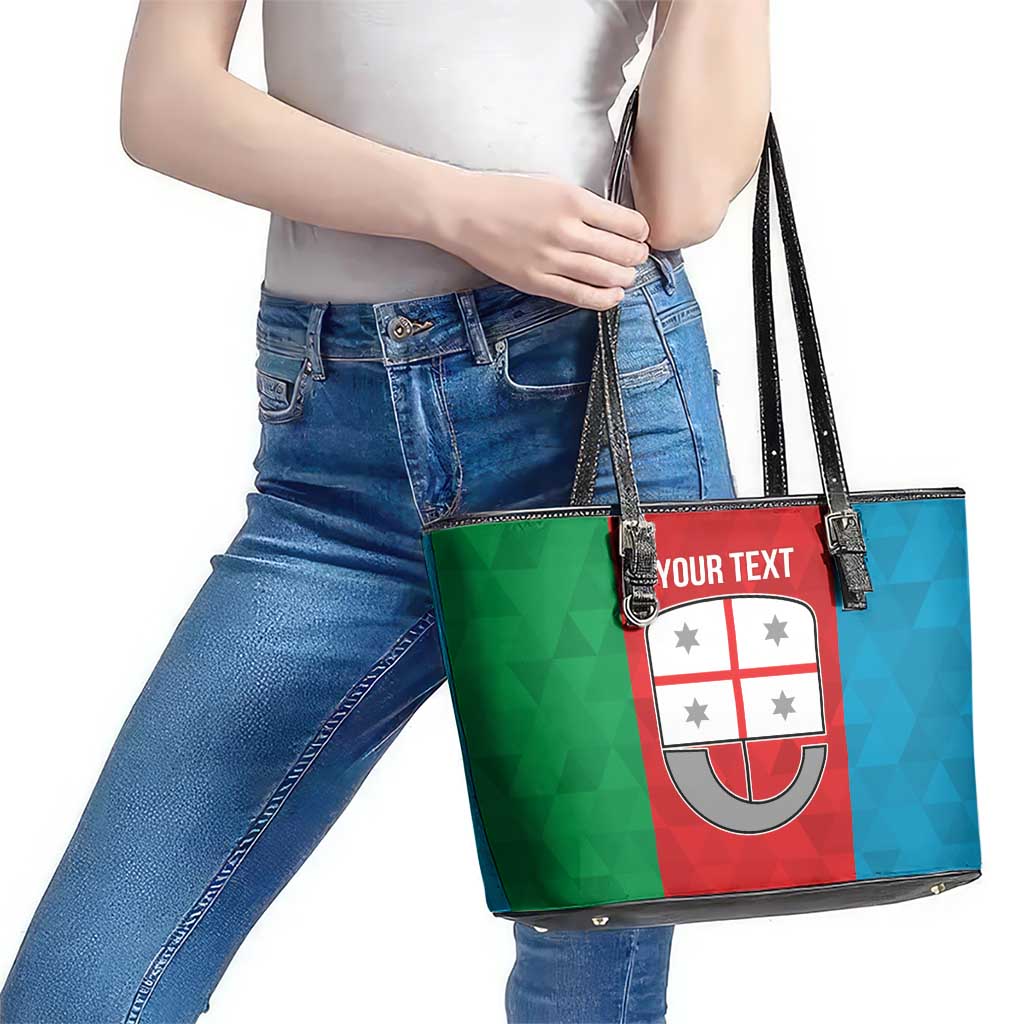 Personalized Italy Liguria Leather Tote Bag Inspiration Flags Style
