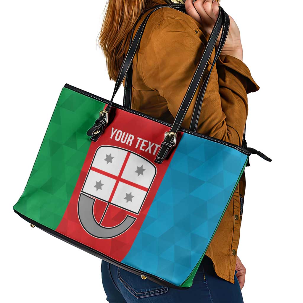 Personalized Italy Liguria Leather Tote Bag Inspiration Flags Style