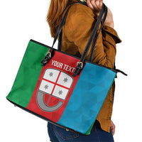 Personalized Italy Liguria Leather Tote Bag Inspiration Flags Style