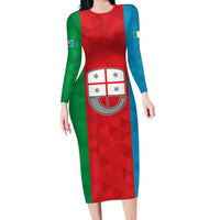 Personalized Italy Liguria Long Sleeve Bodycon Dress Inspiration Flags Style