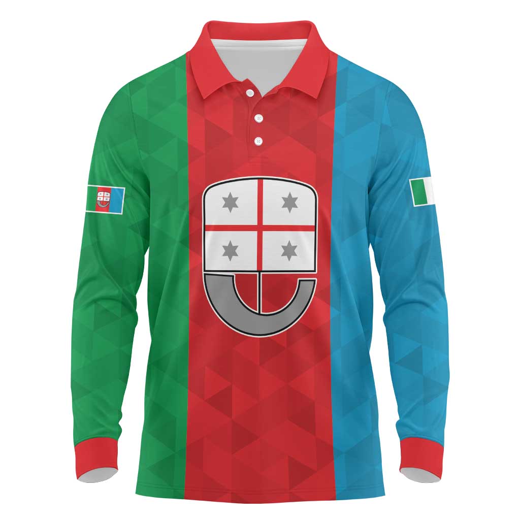 Personalized Italy Liguria Long Sleeve Polo Shirt Inspiration Flags Style