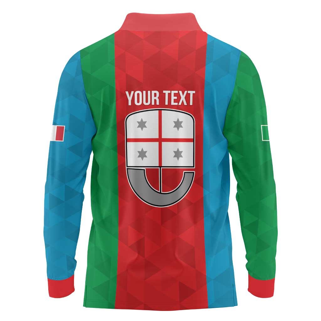 Personalized Italy Liguria Long Sleeve Polo Shirt Inspiration Flags Style