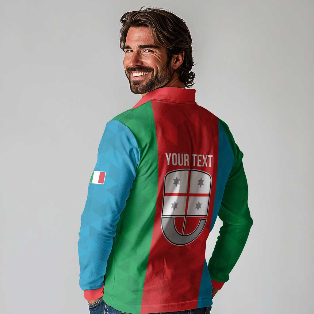 Personalized Italy Liguria Long Sleeve Polo Shirt Inspiration Flags Style