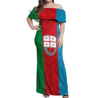 Personalized Italy Liguria Off Shoulder Maxi Dress Inspiration Flags Style