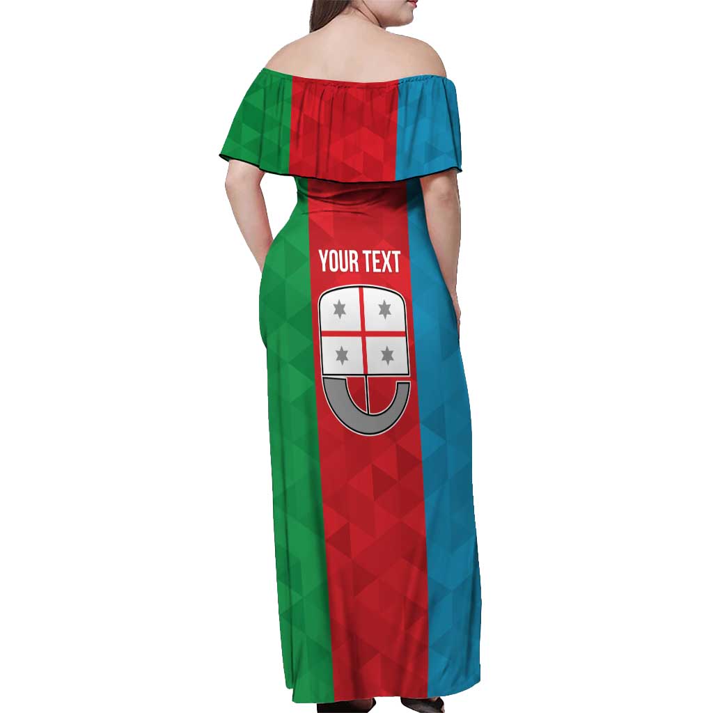 Personalized Italy Liguria Off Shoulder Maxi Dress Inspiration Flags Style