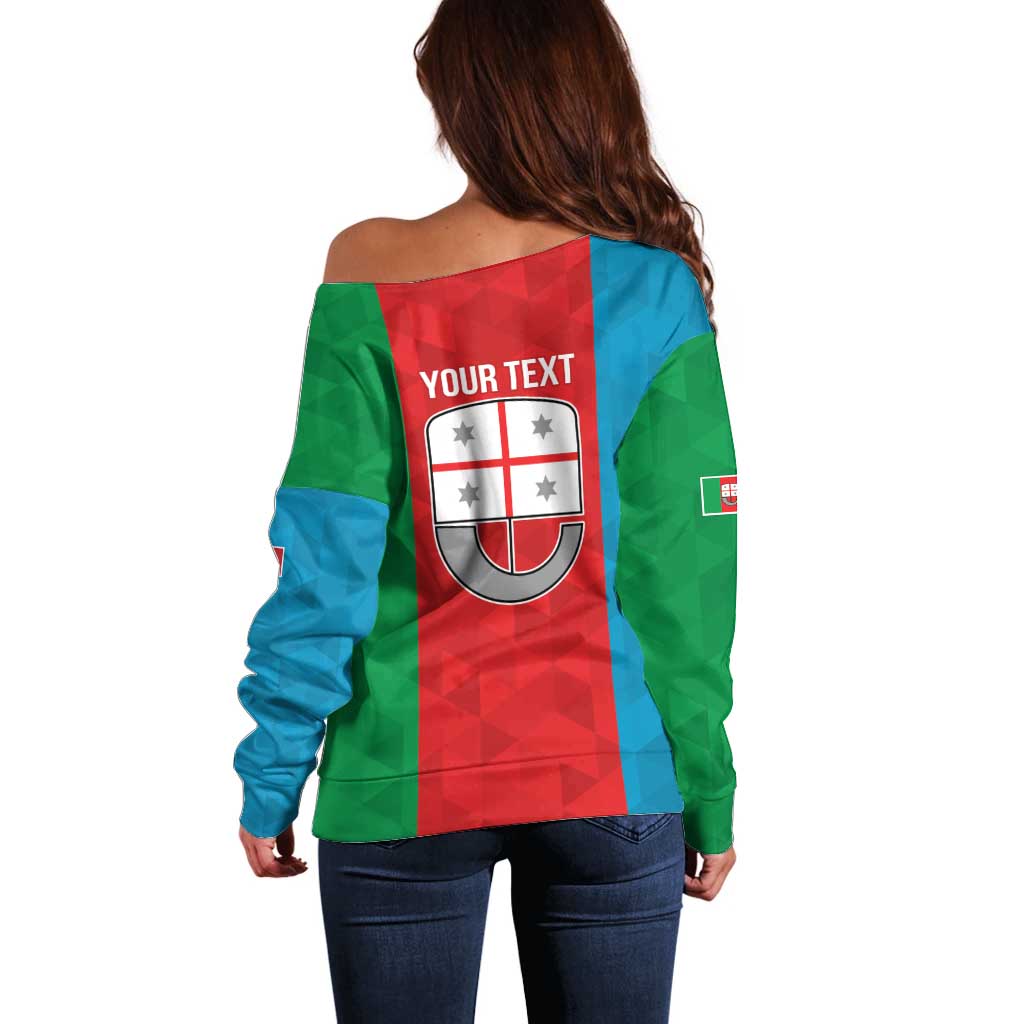 Personalized Italy Liguria Off Shoulder Sweater Inspiration Flags Style