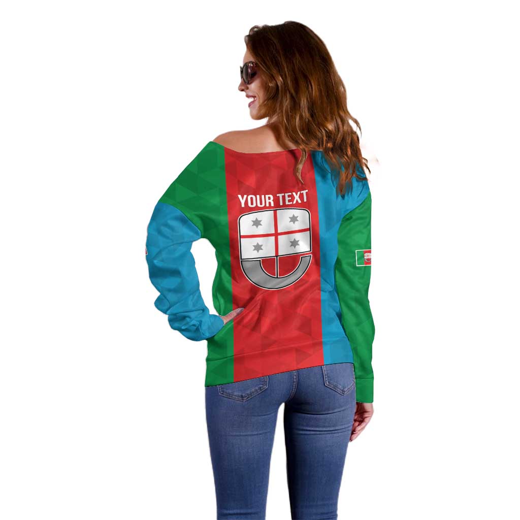 Personalized Italy Liguria Off Shoulder Sweater Inspiration Flags Style