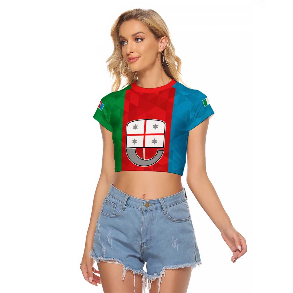 Personalized Italy Liguria Raglan Cropped T Shirt Inspiration Flags Style