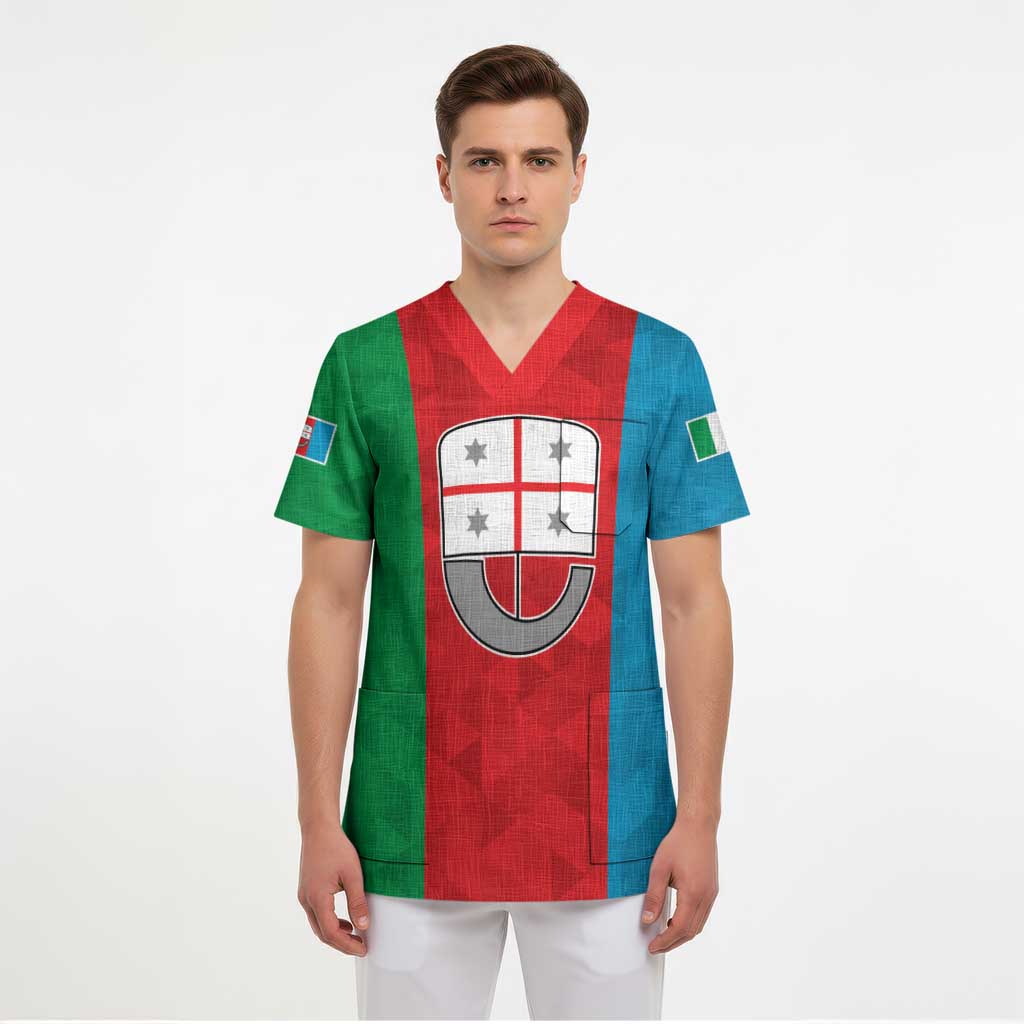 Personalized Italy Liguria Scrub Top Inspiration Flags Style - Wonder Print Shop