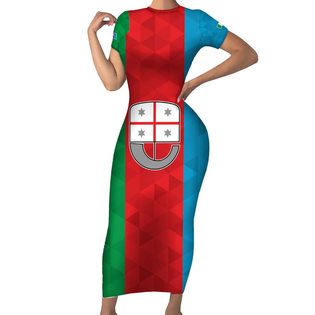 Personalized Italy Liguria Short Sleeve Bodycon Dress Inspiration Flags Style