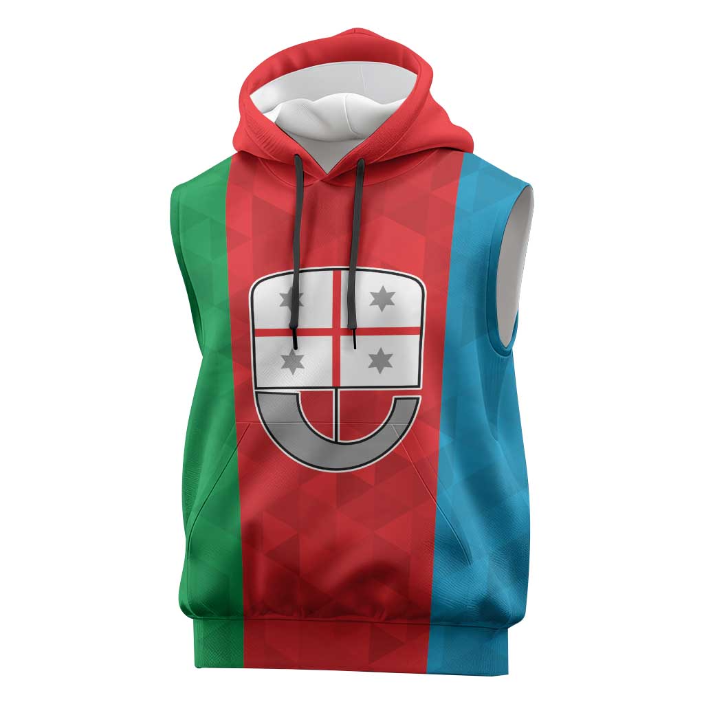 Personalized Italy Liguria Sleeveless Hoodie Inspiration Flags Style - Wonder Print Shop