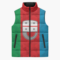Personalized Italy Liguria Sleeveless Puffer Jacket Inspiration Flags Style - Wonder Print Shop