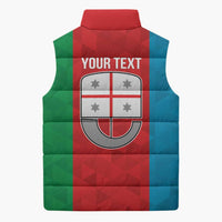 Personalized Italy Liguria Sleeveless Puffer Jacket Inspiration Flags Style - Wonder Print Shop