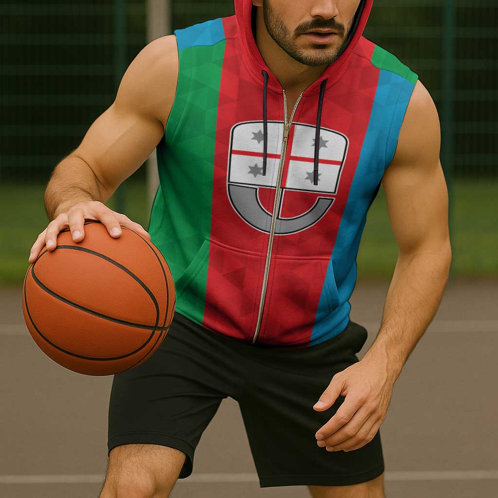 Personalized Italy Liguria Sleeveless Zip Hoodie Inspiration Flags Style - Wonder Print Shop