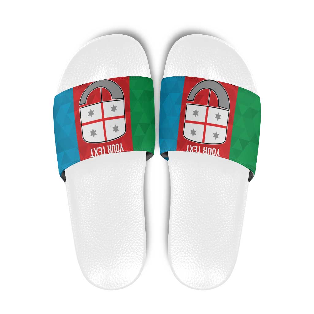 Personalized Italy Liguria Slide Sandals Inspiration Flags Style - Wonder Print Shop