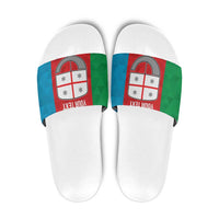 Personalized Italy Liguria Slide Sandals Inspiration Flags Style - Wonder Print Shop