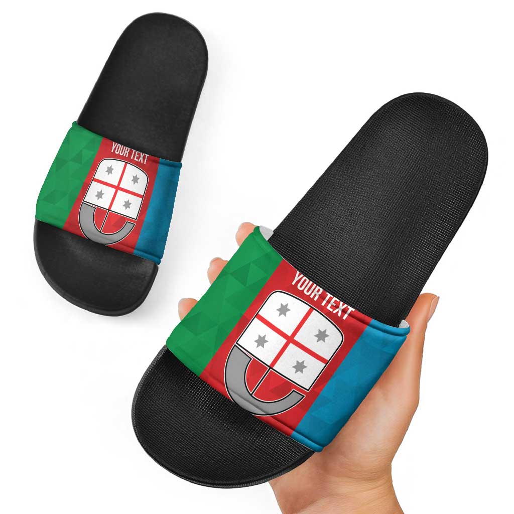 Personalized Italy Liguria Slide Sandals Inspiration Flags Style - Wonder Print Shop