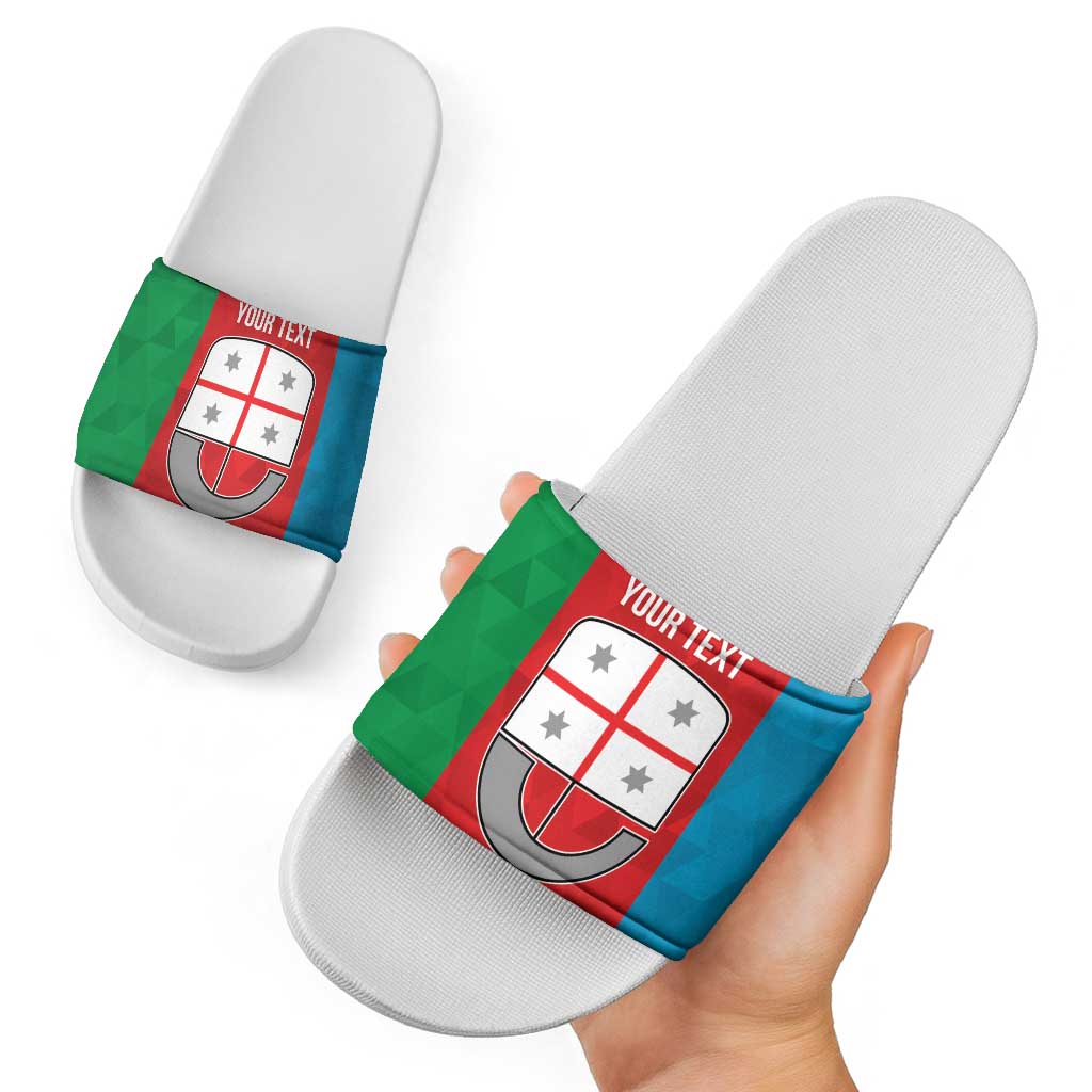 Personalized Italy Liguria Slide Sandals Inspiration Flags Style - Wonder Print Shop