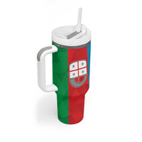 Personalized Italy Liguria Tumbler With Handle Inspiration Flags Style