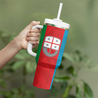 Personalized Italy Liguria Tumbler With Handle Inspiration Flags Style