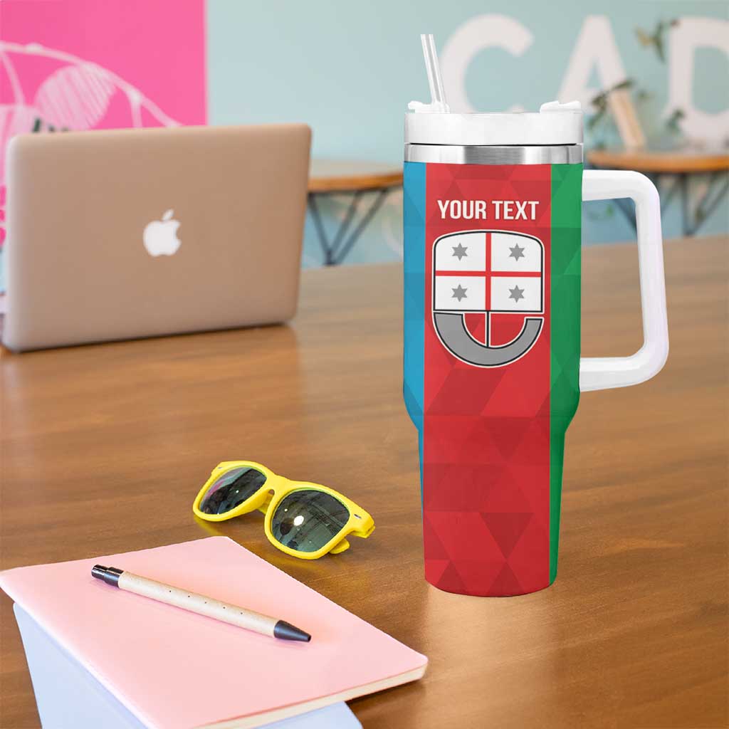 Personalized Italy Liguria Tumbler With Handle Inspiration Flags Style