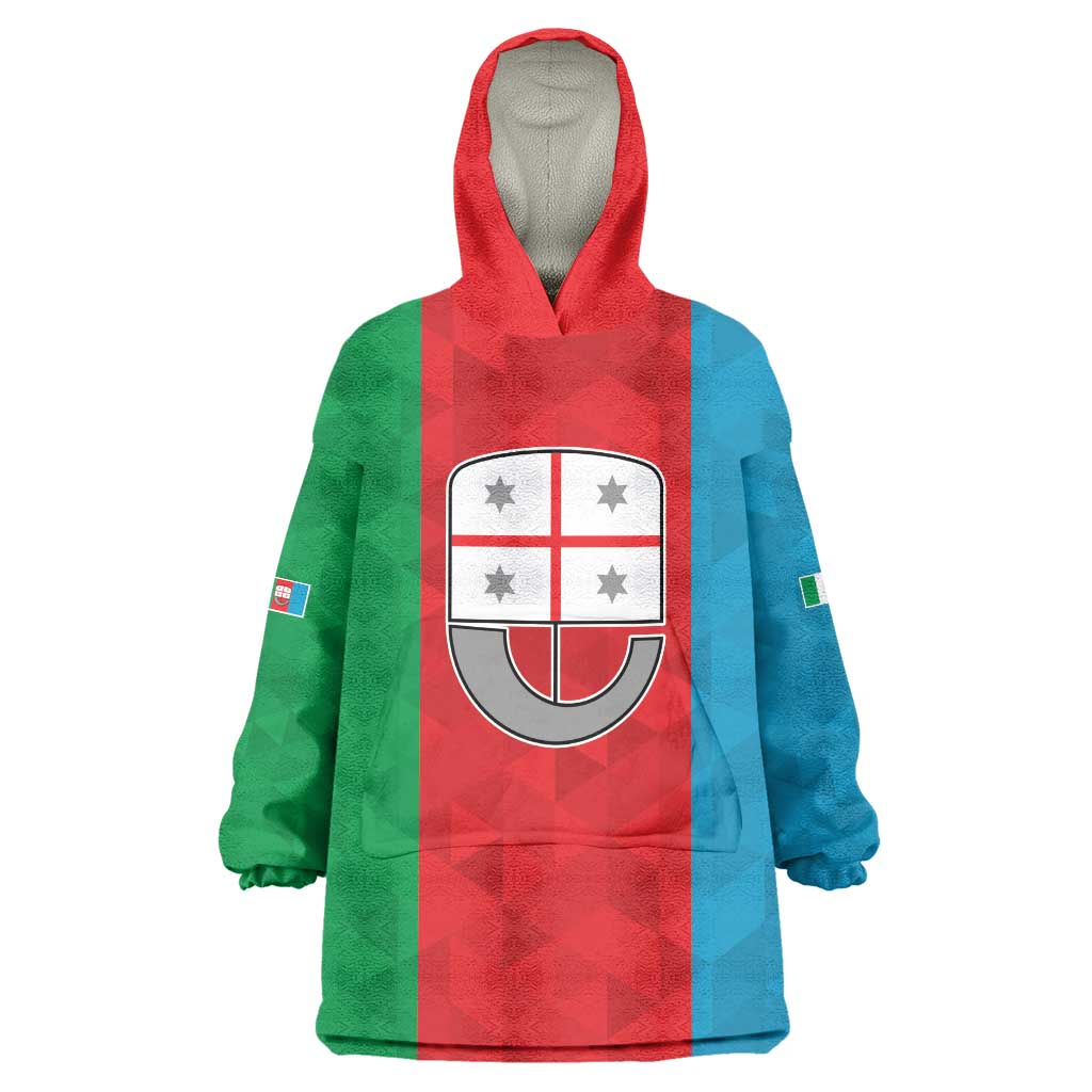 Personalized Italy Liguria Wearable Blanket Hoodie Inspiration Flags Style