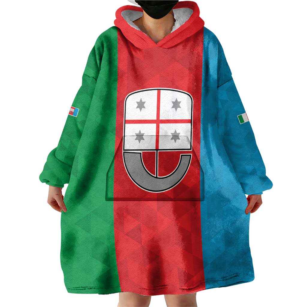 Personalized Italy Liguria Wearable Blanket Hoodie Inspiration Flags Style