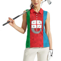 Personalized Italy Liguria Women Sleeveless Polo Shirt Inspiration Flags Style
