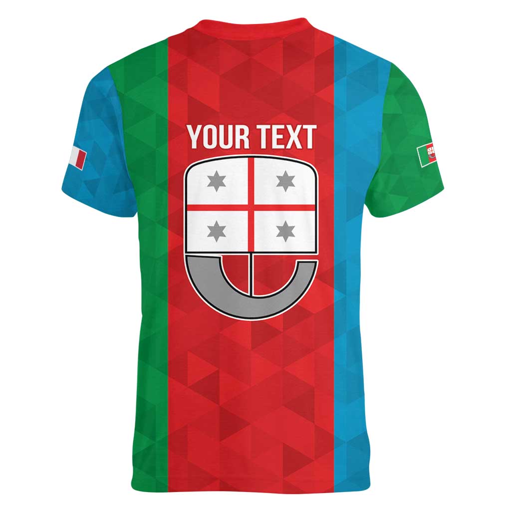 Personalized Italy Liguria Women V-Neck T-Shirt Inspiration Flags Style