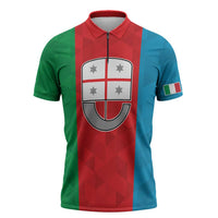 Personalized Italy Liguria Zipper Polo Shirt Inspiration Flags Style - Wonder Print Shop