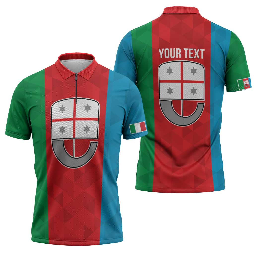 Personalized Italy Liguria Zipper Polo Shirt Inspiration Flags Style - Wonder Print Shop