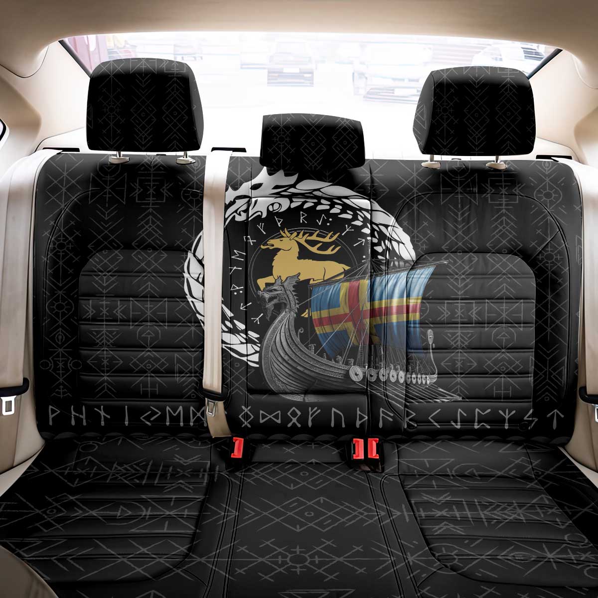 Aland Viking Drakkar Back Car Seat Cover Viking Blood - Wonder Print Shop
