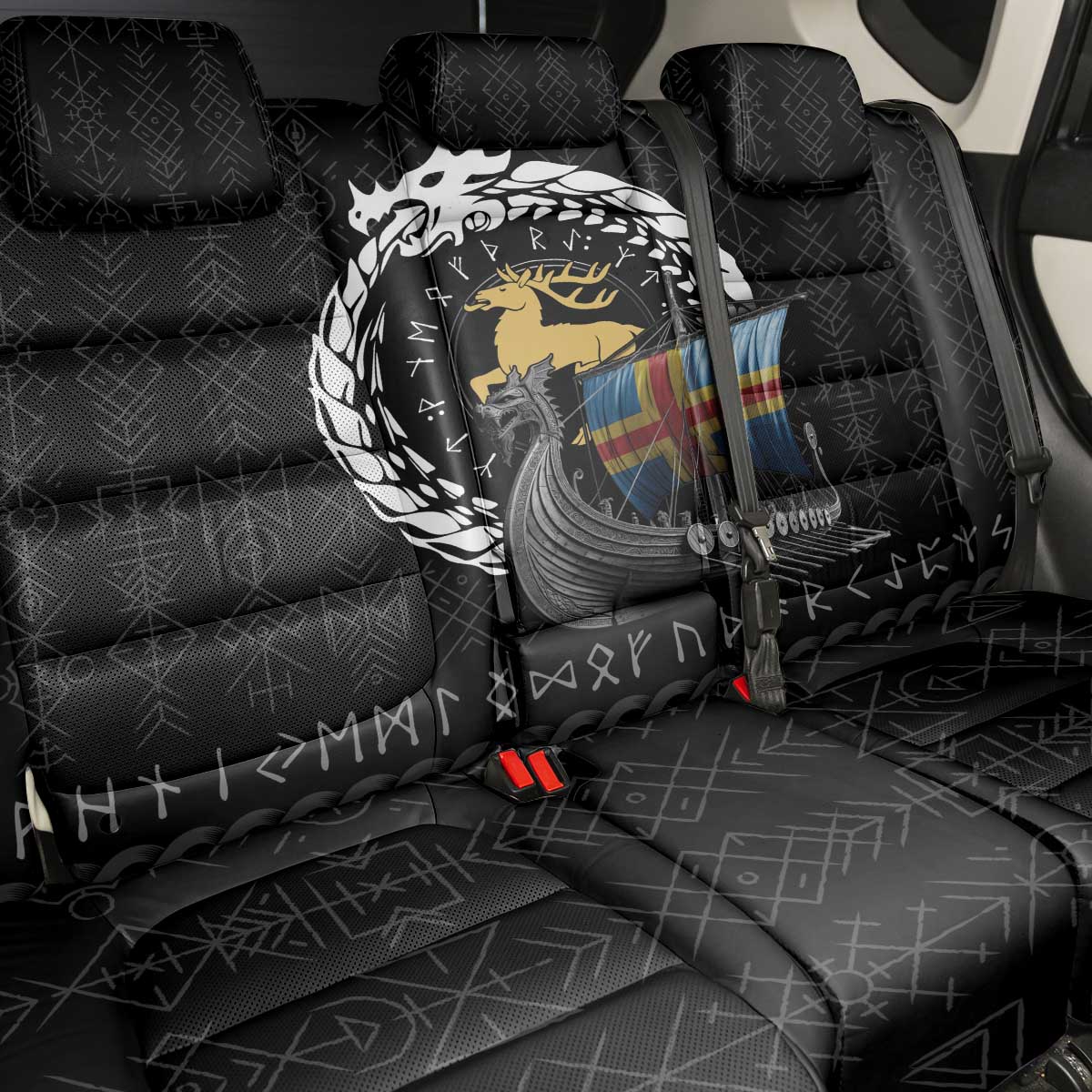 Aland Viking Drakkar Back Car Seat Cover Viking Blood - Wonder Print Shop