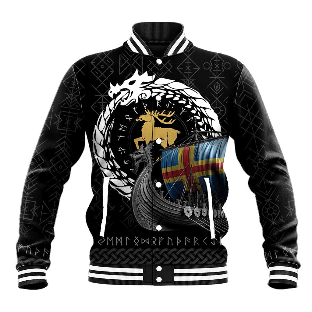Aland Viking Drakkar Baseball Jacket Viking Blood - Wonder Print Shop