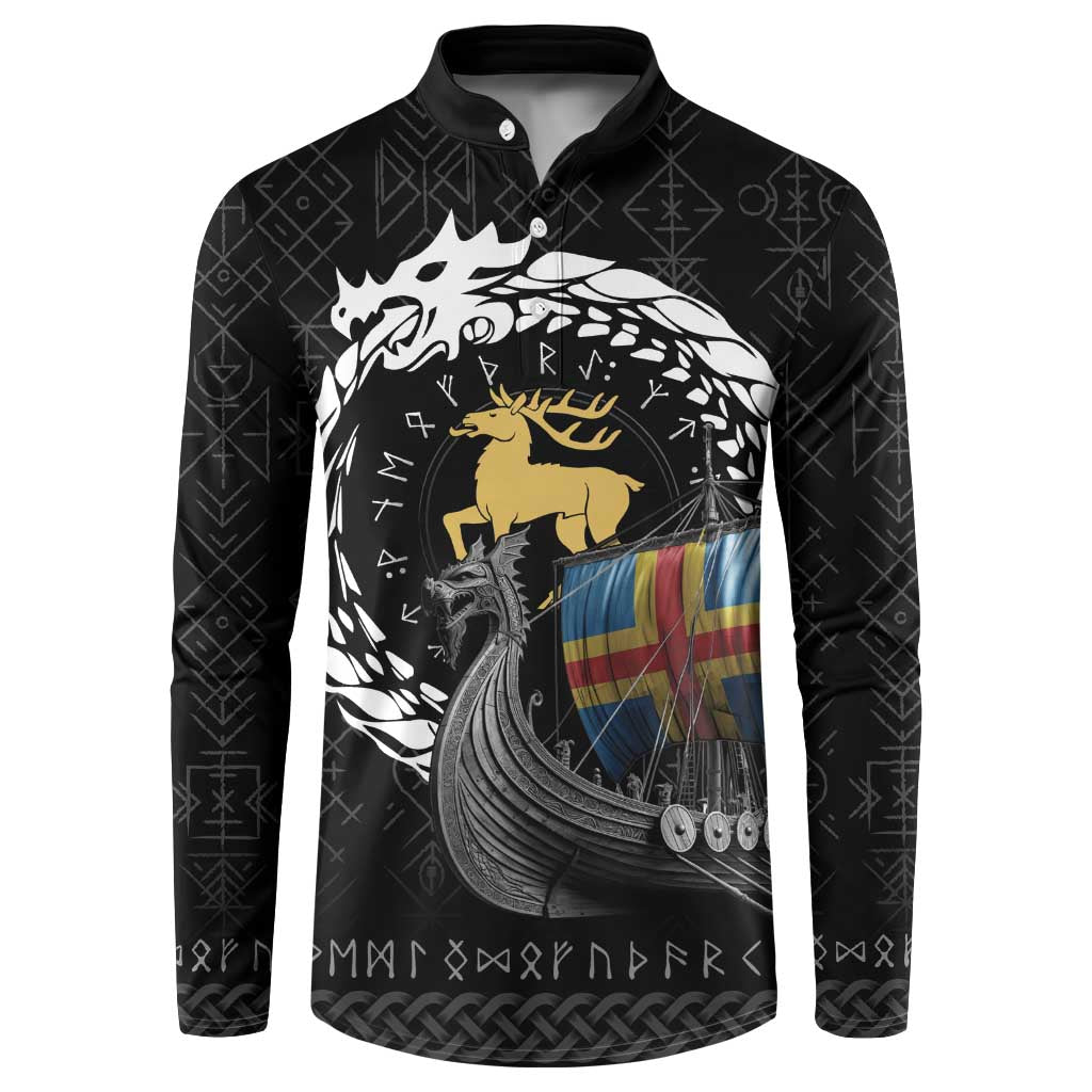 Aland Viking Drakkar Button Sweatshirt Viking Blood - Wonder Print Shop