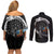 Aland Viking Drakkar Couples Matching Off Shoulder Short Dress and Long Sleeve Button Shirt Viking Blood - Wonder Print Shop