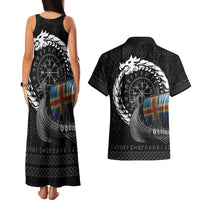 Aland Viking Drakkar Couples Matching Tank Maxi Dress and Hawaiian Shirt Viking Blood - Wonder Print Shop